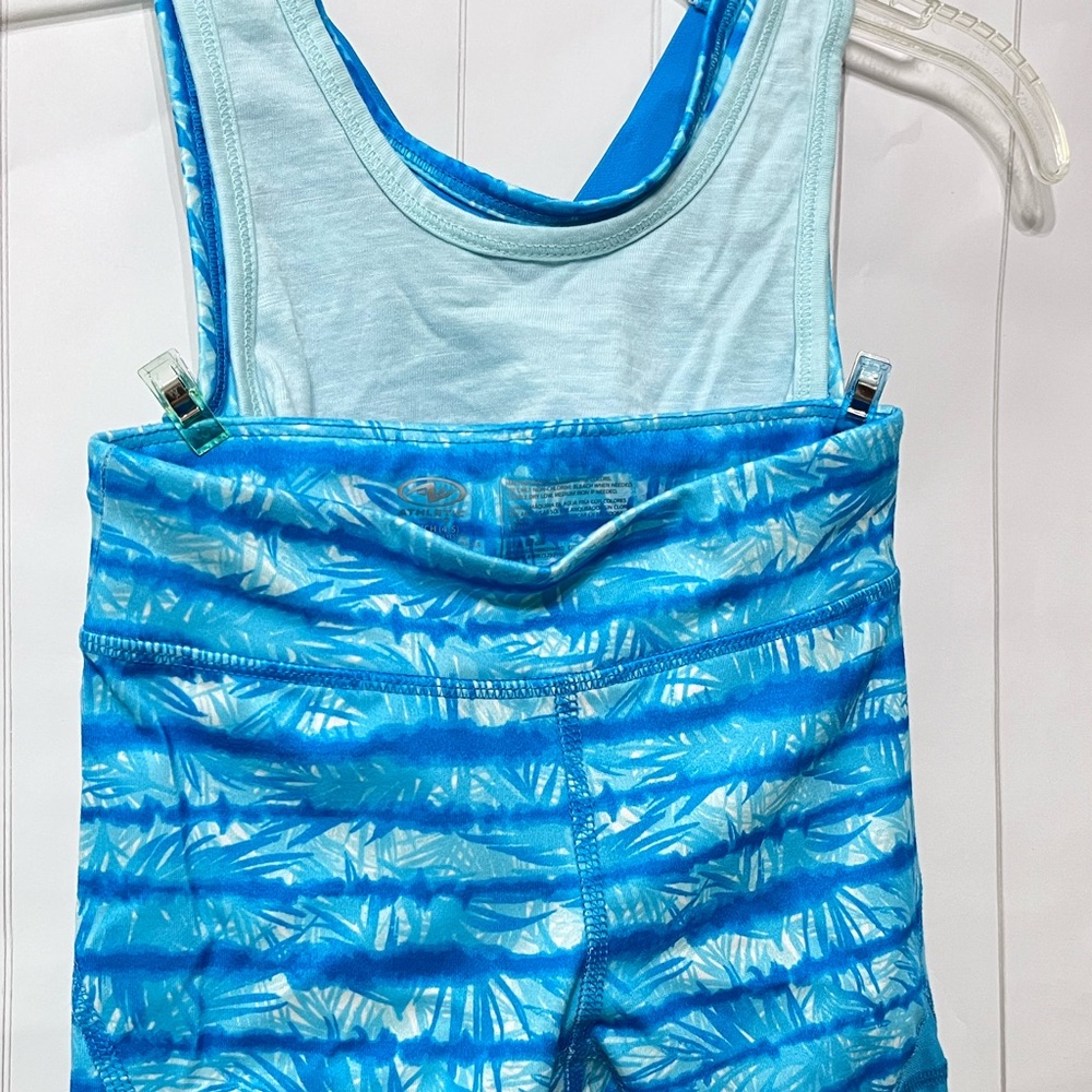 Athletic sport Girls 4- 5 Sleeveless Bra Tank and Bike Shorts Set